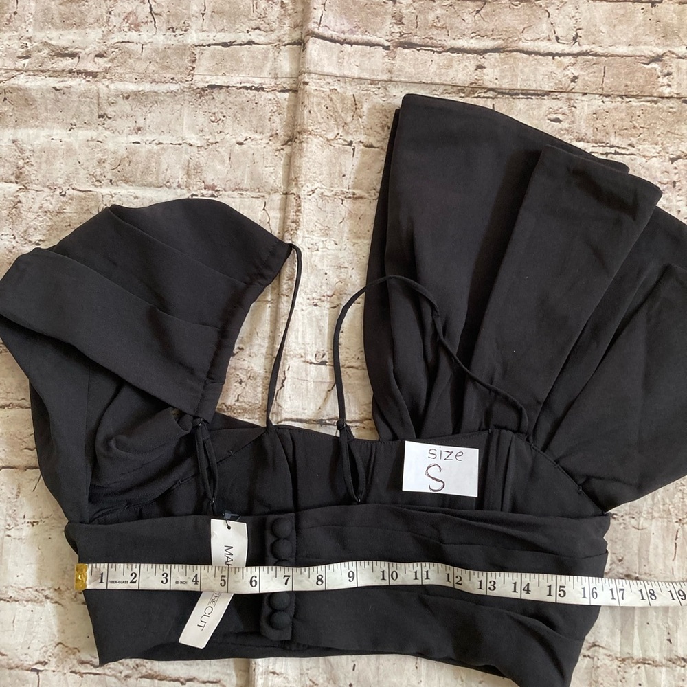 NWT Making The cut Black detailed cropped top size S ,M ,& L. - Picture 11 of 16